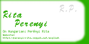 rita perenyi business card